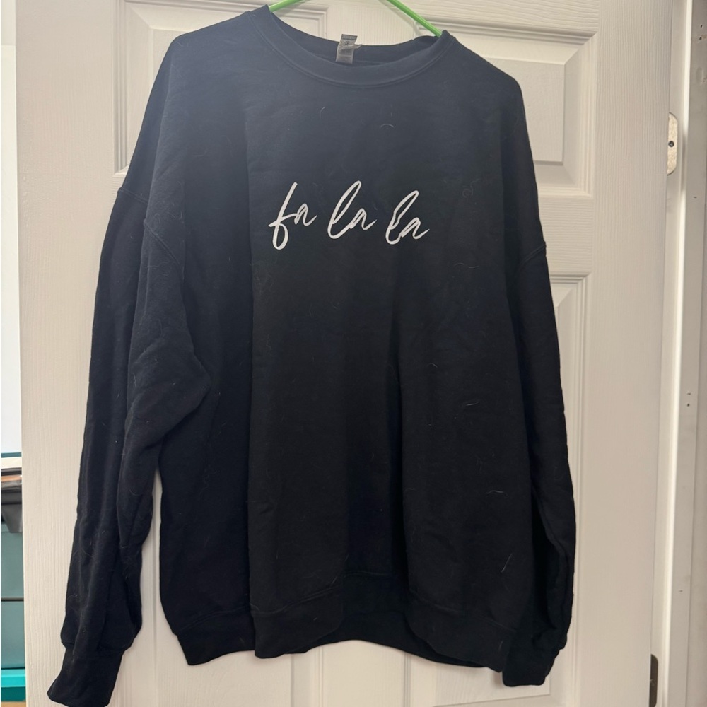 Gildan Black Crewneck Sweater with White Script